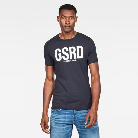 G-Star Raw Organic Cotton Sustainable Graphic 5 Slim T-Shirt Size XXL Navy - Picture 2 of 12